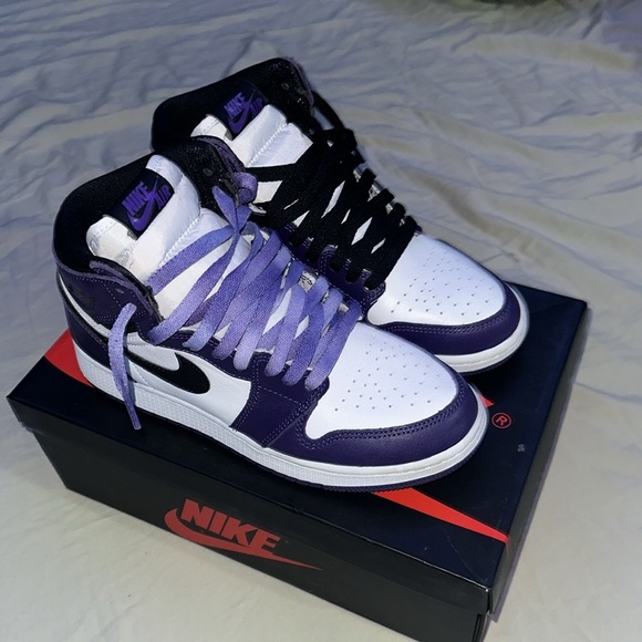 Air Jordan 1 Retro High OG Gs 5.5 Court Purple - Picture 1 of 7